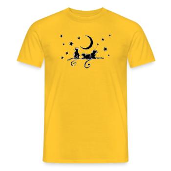 Cats - Men's T-Shirt - yellow - Front - AI Model Male 178 dark (178cm)