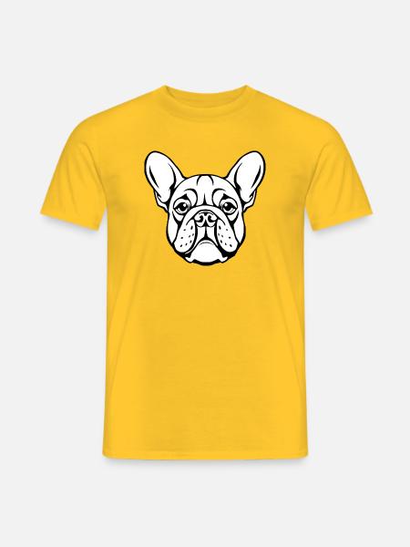 Bulldogge Hunde Hundekopf T-shirt Geschenk - Männer T-Shirt - Gelb