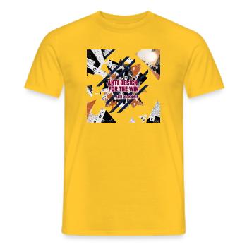 Anti-Design_for_the_Win_Collage - T-shirt homme - jaune - Devant - AI Model Male 178 dark (178cm)