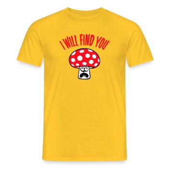 Pilz Je te trouverai effrayé, paniqué - T-shirt homme - jaune - Devant - AI Model Male 178 dark (178cm)