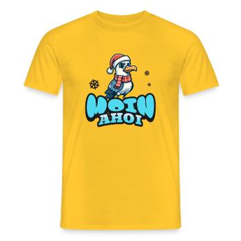 Moin Ahoy avec Seagull - T-shirt homme - jaune - Devant - AI Model Male 178 dark (178cm)