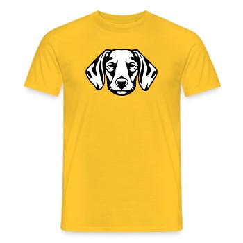 Dachshund Hunde T-shirt Geschenk - Männer T-Shirt - Gelb - Vorne - AI Model Male 178 dark (178cm)