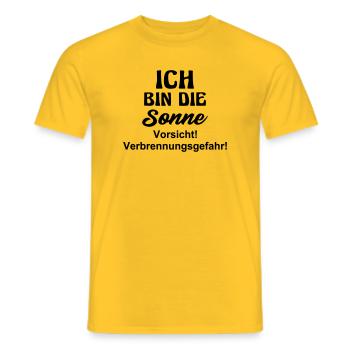 Costume de soleil Déguisement drôle Carnaval Drôle - T-shirt homme - jaune - Devant - AI Model Male 178 dark (178cm)
