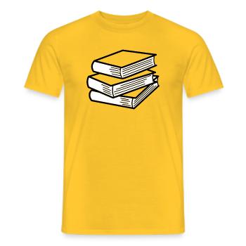 Pile de livres - T-shirt homme - jaune - Devant - AI Model Male 178 dark (178cm)