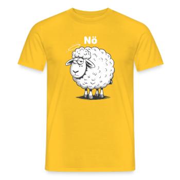 Lower Austria – Grumpy Sheep Humor Design - Men's T-Shirt - yellow - Front - AI Model Male 178 dark (178cm)
