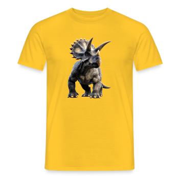 Triceratops Dinosaure Dinos Triceratops Dino - T-shirt homme - jaune - Devant - AI Model Male 178 dark (178cm)