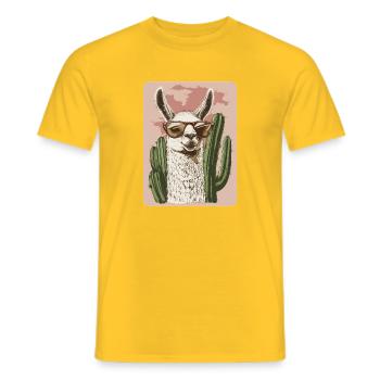 lama - T-shirt homme - jaune - Devant - AI Model Male 178 dark (178cm)