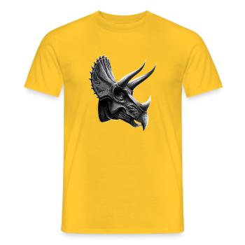 Triceratops Dinosaure Dinos Triceratops Dino - T-shirt homme - jaune - Devant - AI Model Male 178 dark (178cm)