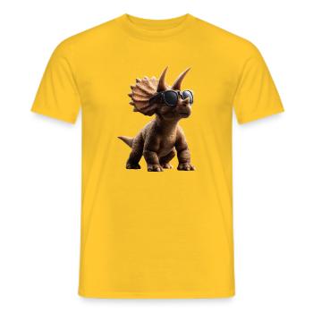 Triceratops Dinosaure Dinos Triceratops Dino - T-shirt homme - jaune - Devant - AI Model Male 178 dark (178cm)