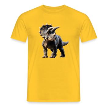 Triceratops Dinosaure Dinos Triceratops Dino - T-shirt homme - jaune - Devant - AI Model Male 178 dark (178cm)