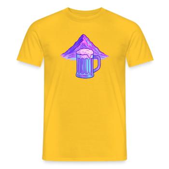 Neon Berg Bierkrug - Männer T-Shirt - Gelb - Vorne - AI Model Male 178 dark (178cm)