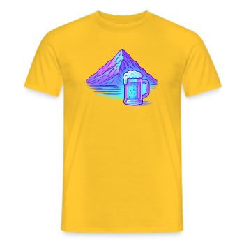 Bergneon Beer Gloss Blue - Men's T-Shirt - yellow - Front - AI Model Male 178 dark (178cm)