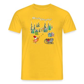 Merry Xmas - Männer T-Shirt - Gelb - Vorne - AI Model Male 178 dark (178cm)