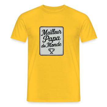 Der beste Vater der Welt - Vatertag - Geschenk - Männer T-Shirt - Gelb - Vorne - AI Model Male 178 dark (178cm)