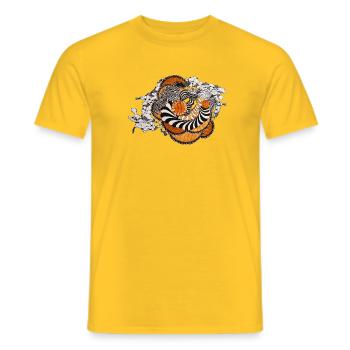 Orange Spiral Black and White Pattern - Men's T-Shirt - yellow - Front - AI Model Male 178 dark (178cm)
