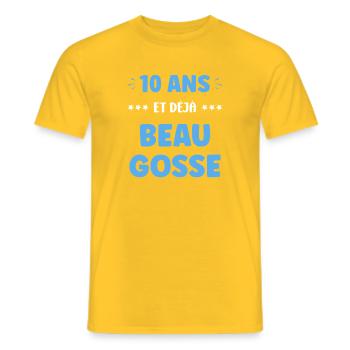 10 Jahre altes, bereits gutaussehendes Kind - Männer T-Shirt - Gelb - Vorne - AI Model Male 178 dark (178cm)