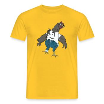 Zombie Chicken - Men's T-Shirt - yellow - Front - AI Model Male 178 dark (178cm)