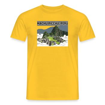 Machu Picchu Peru - Men's T-Shirt - yellow - Front - AI Model Male 178 dark (178cm)