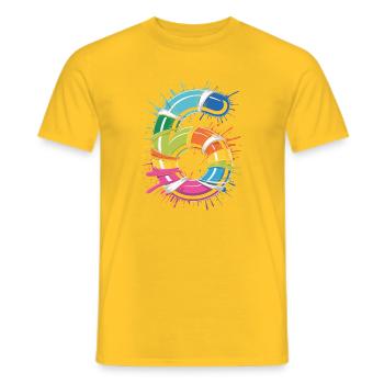 Regenbogen Rettungsring Splash - Männer T-Shirt - Gelb - Vorne - AI Model Male 178 dark (178cm)