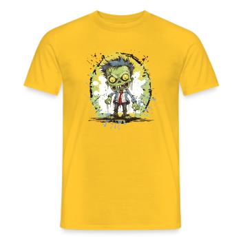 Zombie Comic Splatter - Männer T-Shirt - Gelb - Vorne - AI Model Male 178 dark (178cm)
