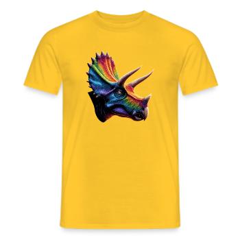 Triceratops Dinosaure Dinos Triceratops Dino - T-shirt homme - jaune - Devant - AI Model Male 178 dark (178cm)