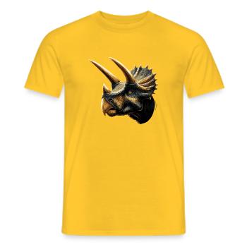 Triceratops Dinosaure Dinos Triceratops Dino - T-shirt homme - jaune - Devant - AI Model Male 178 dark (178cm)