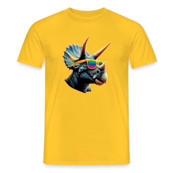 Triceratops Dinosaure Dinos Triceratops Dino - T-shirt homme - jaune - Devant - AI Model Male 178 dark (178cm)