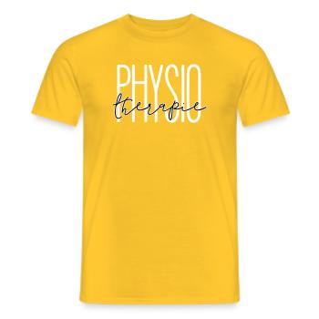 Design élégant pour le service de physiothérapie - T-shirt homme - jaune - Devant - AI Model Male 178 dark (178cm)