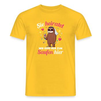 Bachelorette Party Wedding Bride Maid of Honor - Men's T-Shirt - yellow - Front - AI Model Male 178 dark (178cm)
