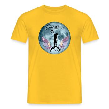 Dream – Greifen Sie nach den Sternen - Männer T-Shirt - Gelb - Vorne - AI Model Male 178 dark (178cm)