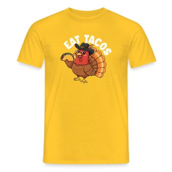 Tacos essen Thanksgiving Twist Herbst Humor - Männer T-Shirt - Gelb - Vorne - AI Model Male 178 dark (178cm)