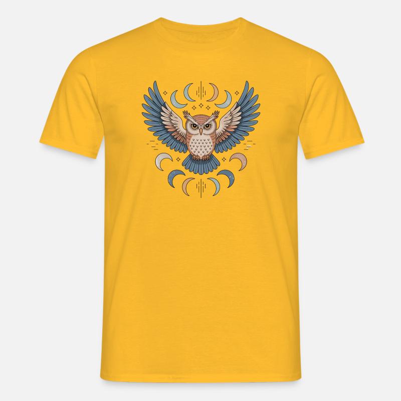 Boho Eule - Männer T-Shirt - Gelb