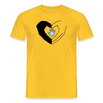 Famille Mains Coeur Amour Protection Vecteur - T-shirt homme - jaune - Devant - AI Model Male 178 dark (178cm)