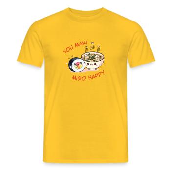 You Maki Miso Happy Sushi Bowl - Männer T-Shirt - Gelb - Vorne - AI Model Male 178 dark (178cm)