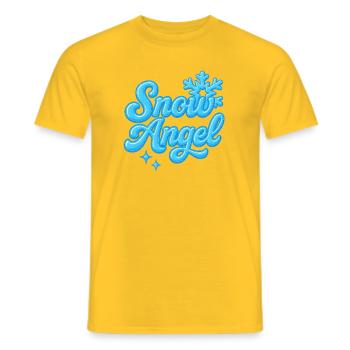 Snow Angle / Y2K Statement Design - Men's T-Shirt - yellow - Front - AI Model Male 178 dark (178cm)