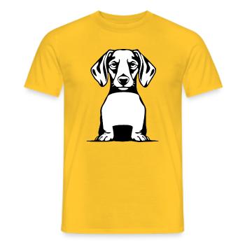 Dachshund T-shirt Geschenkidee - Männer T-Shirt - Gelb - Vorne - AI Model Male 178 dark (178cm)