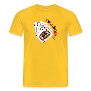 Retro Playing Cards Fanfare - Men's T-Shirt - yellow - Front - AI Model Male 178 dark (178cm)