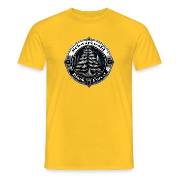 Schwarzwald  Logo - Männer T-Shirt - Gelb - Vorne - AI Model Male 178 dark (178cm)