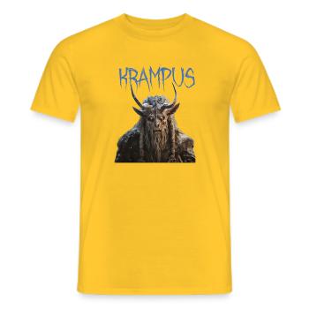 Krampus – design alpin lugubre, coutumes - T-shirt homme - jaune - Devant - AI Model Male 178 dark (178cm)