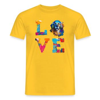 Golden Retriever Love Watercolor Art for Dog Lover - Men's T-Shirt - yellow - Front - AI Model Male 178 dark (178cm)