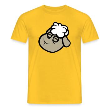 Schaf Gesicht Traurig Müde Erschöpft Schlafend Süß - Männer T-Shirt - Gelb - Vorne - AI Model Male 178 dark (178cm)