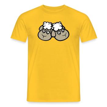 Couple de moutons Fatigué Triste Somnolent Ami épuisé - T-shirt homme - jaune - Devant - AI Model Male 178 dark (178cm)