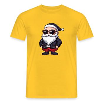 Santa Claus Comic Santa - Men's T-Shirt - yellow - Front - AI Model Male 178 dark (178cm)