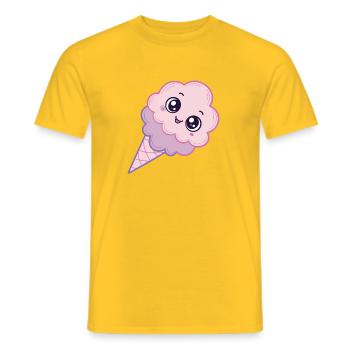Glace Kawaii Nuage Rose - Men's T-Shirt - yellow - Front - AI Model Male 178 dark (178cm)