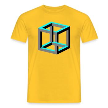 Cube - Men's T-Shirt - yellow - Front - AI Model Male 178 dark (178cm)
