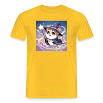 Corgi mystique - T-shirt homme - jaune - Devant - AI Model Male 178 dark (178cm)