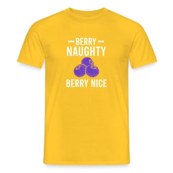 Blueberry Lustige Obst  Frucht Blaubeere Vintage B - Männer T-Shirt - Gelb - Vorne - AI Model Male 178 dark (178cm)