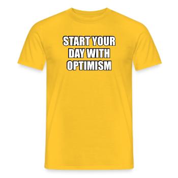 Start Your Day With Optimism - Men's T-Shirt - yellow - Front - AI Model Male 178 dark (178cm)