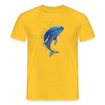 Baleine bleue Baleine Baleines bleues Baleines Chant Baleine Plongeur Baleines Océan - T-shirt homme - jaune - Devant - AI Model Male 178 dark (178cm)