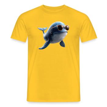 Baleine bleue Baleine Baleines bleues Baleines Chant Baleine Plongeur Baleines Océan - T-shirt homme - jaune - Devant - AI Model Male 178 dark (178cm)